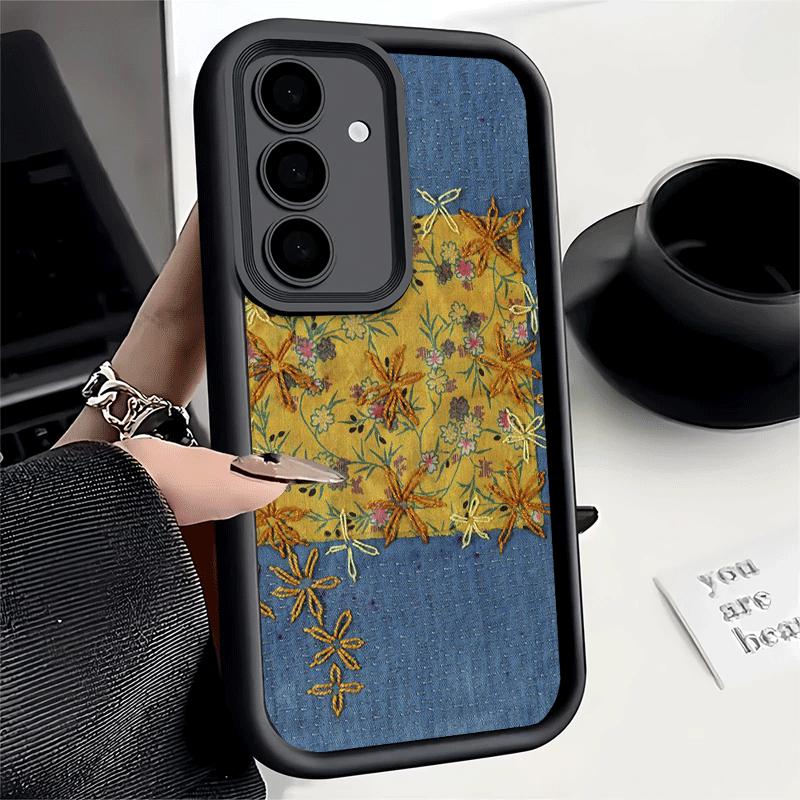 Handyhülle für Samsung Galaxy S26 S25 Ultra S24 FE Retro-Denim-Muster Schale S23 Plus S22 + S21 S20 5G Weiches Silikon Funda