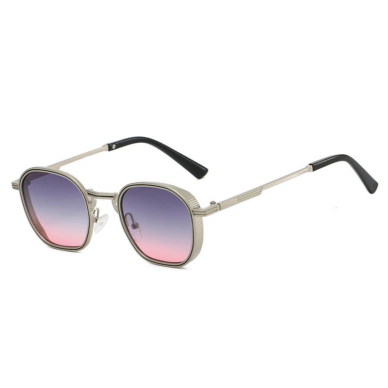 

New Square Polygonal Women Sunglasses Luxury Metal Classic Shades Brand Gradient Design Men Casual Sun Glasses UV400 as picture