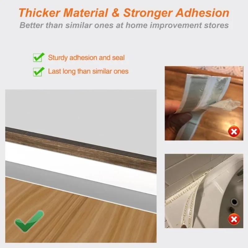 Waterproof Self-Adhesive Caulk Tape Sealant Strip for Bathroom, Toilet, Bathtub & Tile Corners