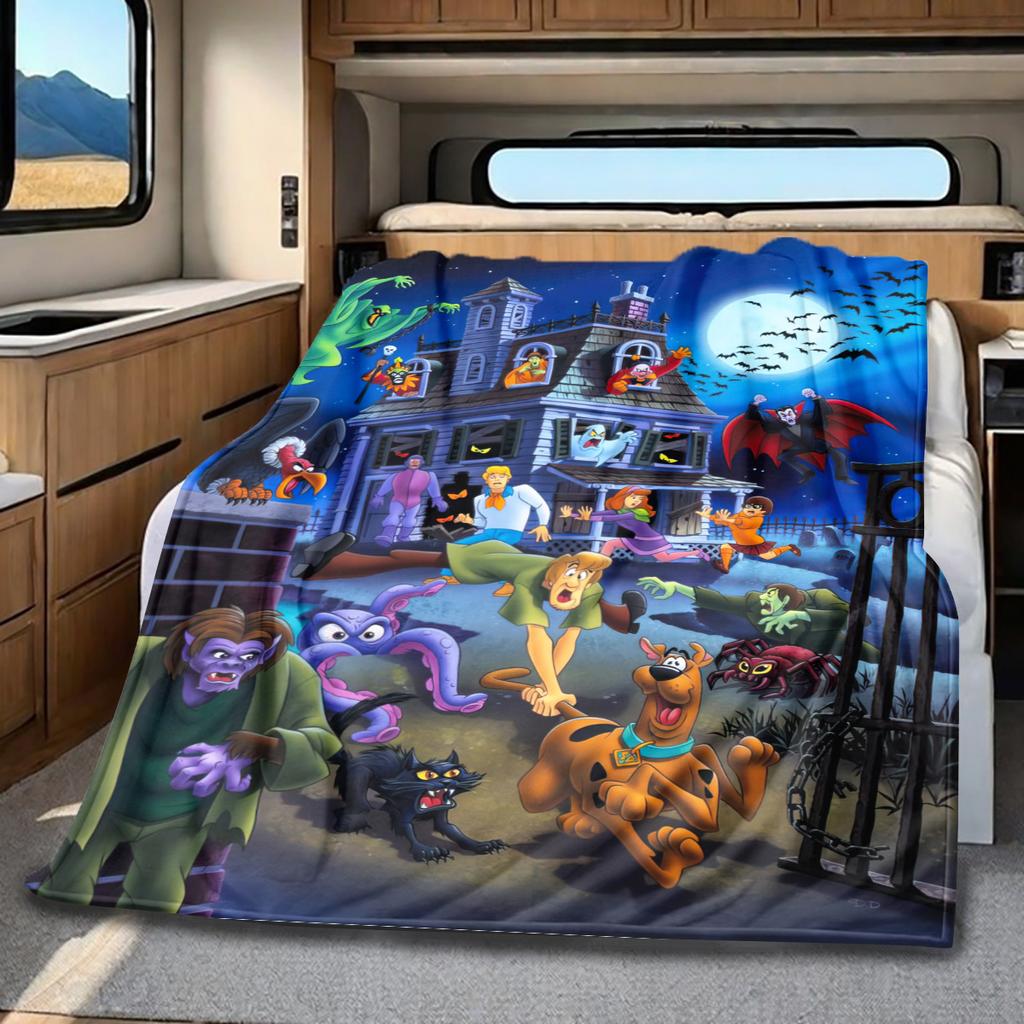 Halloween fantasy comedy adventure cartoon movie Scooby-Doo blanket soft home furnishing nap decoration four seasons warm Sherpa blanket U14