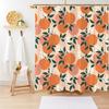 Fresh Fruit Orange Shower Curtain with Hooks Waterproof Polyester Bathroom Curtain Watercolor Bath Curtain for Bathroom Decor
