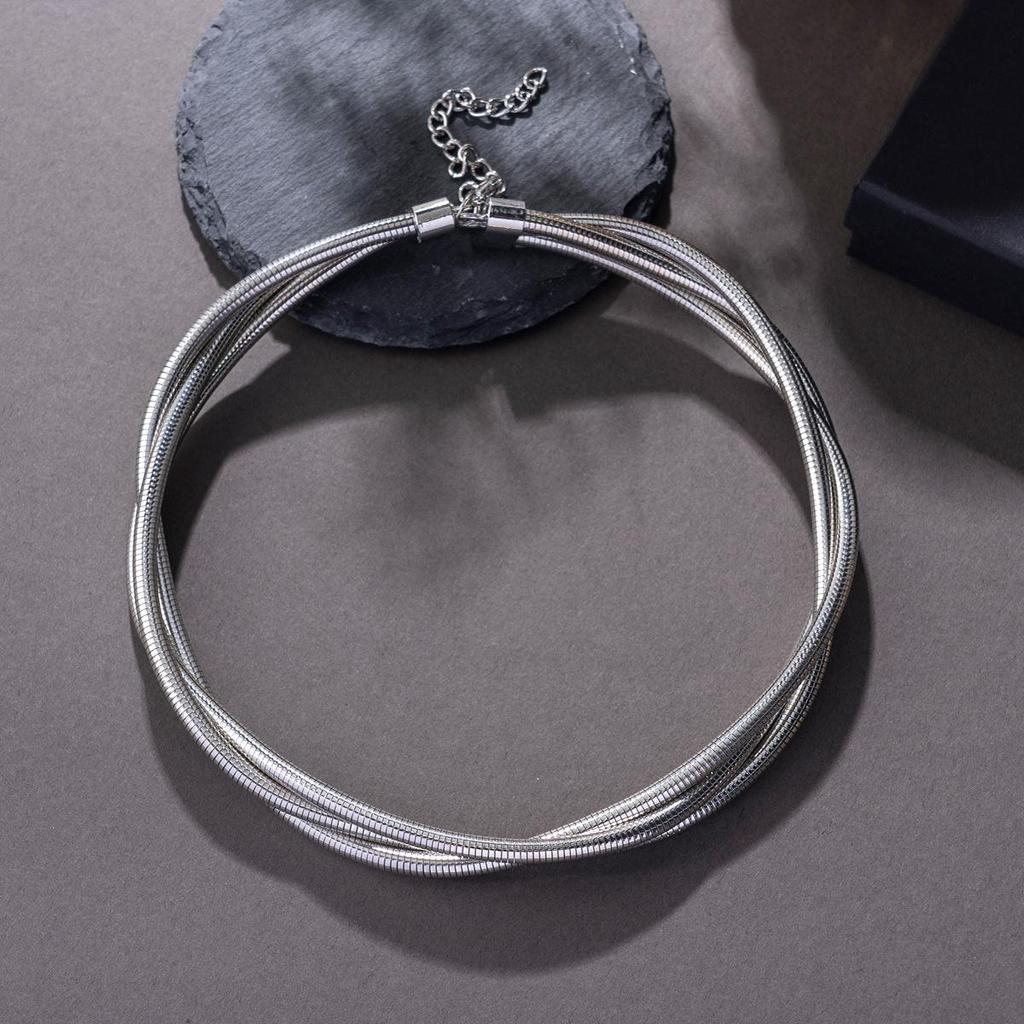 European and American Three-wire Winding Collar Necklace