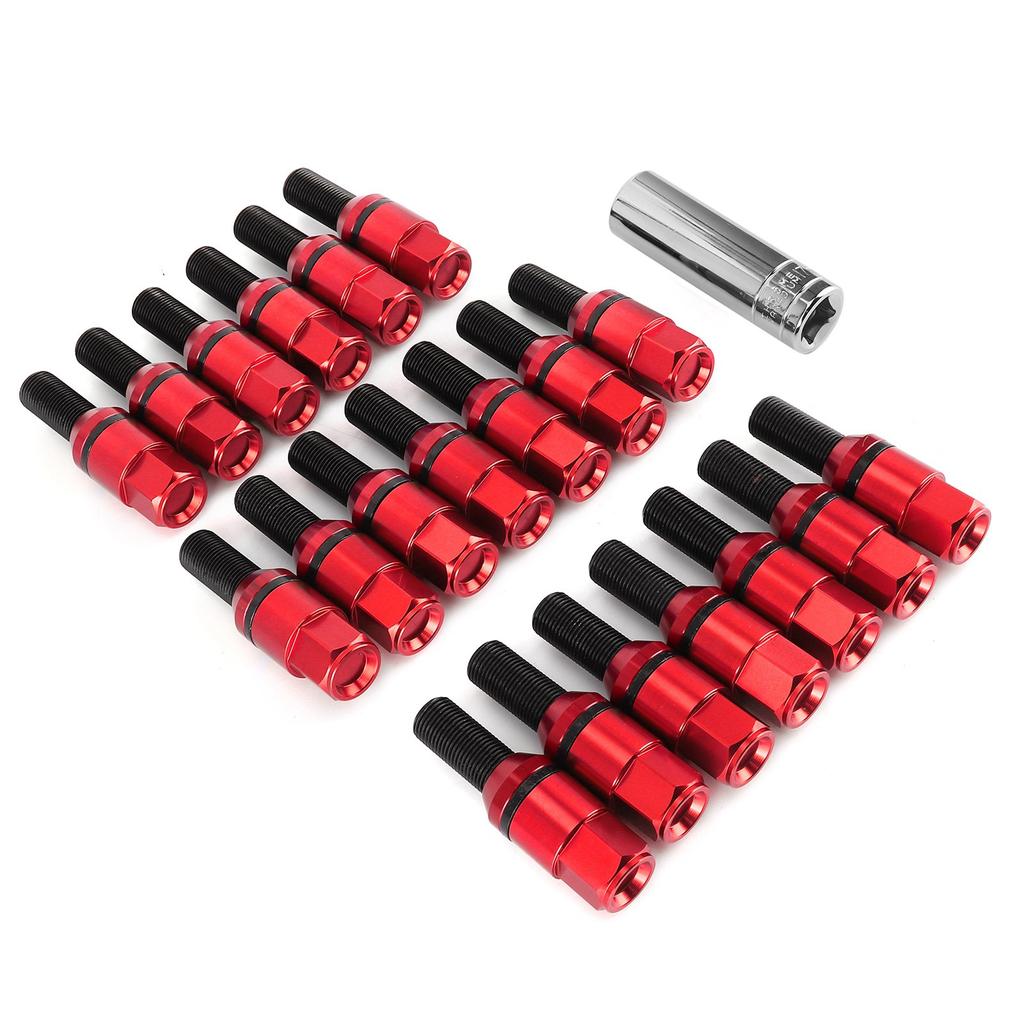 20Pcs Lug Bolts Stud Tuner Style Wheel Screw Nuts M14x1.25 Thread Fit for M3 F80 M2 F22 F23