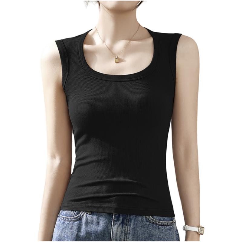 BOPRUIEY Women's Sleeveless Tank Top with Chest Pad
