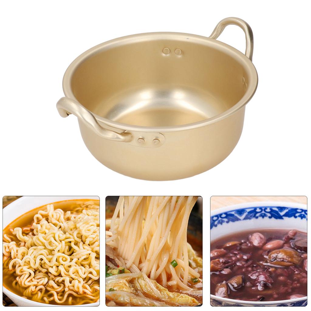 Korean Ramen Pot Good Thermal Conductivity Lightweight Stackable Portable Ramen Pot with Lid for Home Camping Hiking
