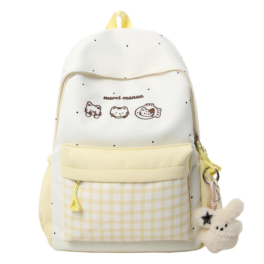 Lightweight Plaid Backpack for Junior High Students - Stylish & Spacious