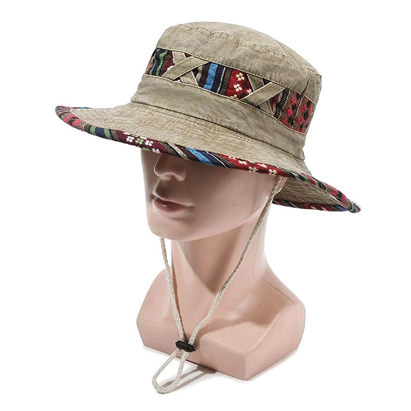 Pălărie de pescar personalizată în stil etnic, de primăvară-vară, de exterior, la modă, pălărie de soare, stil vintage de stradă veche, pălărie cu boruri mari