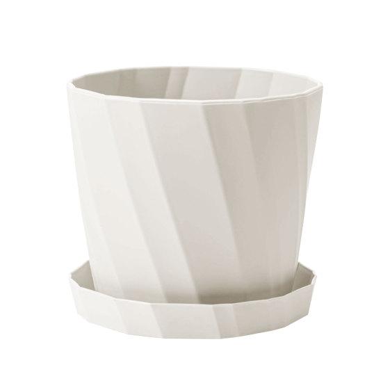 

Сплошной цвет пластиковый цветочный горшок для суккулентов с подносом, декор для сада, домашнего кафе L белый