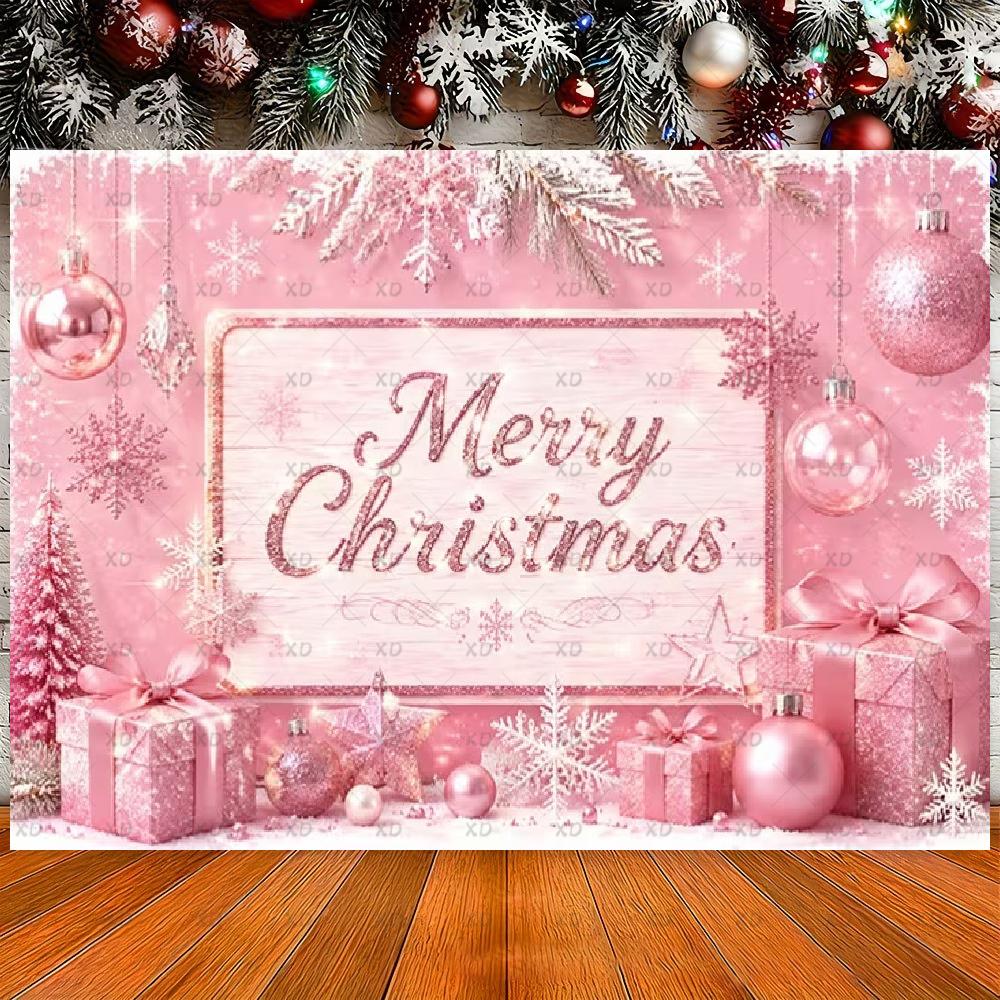 Green Gold Bauble Ornament Backdrop Traditional Xmas Family Party Decoration Background Merry Christmas Photography Booth Banner