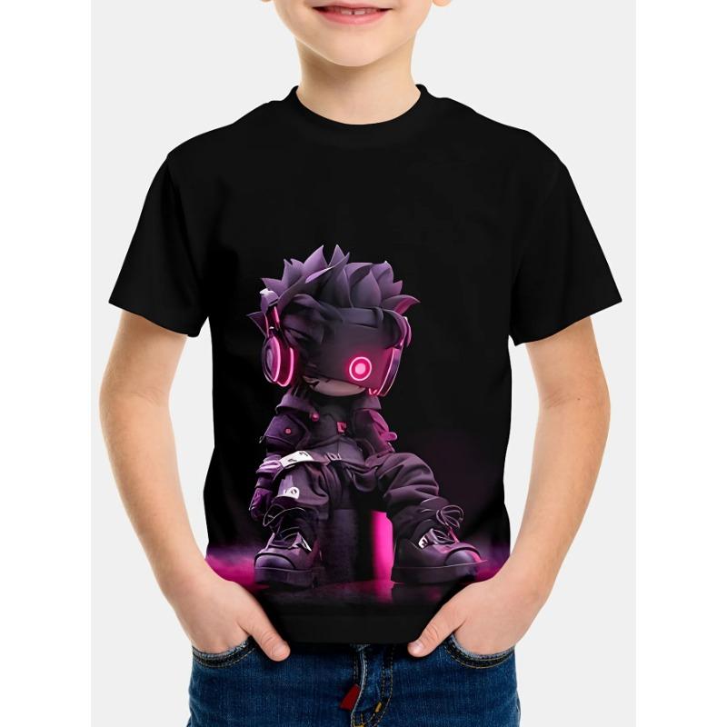 Letní móda Chlapecký trend 3D digitální potisk Tričko Cool Vícebarevné Dětské oblečení pro chlapce 2 až 9 let Dětský top ve stylu anime