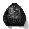 Giacca Souvenir Ricamata Stile Harajuku Giapponese Bomber Ispirato MA-1 Uomo Leggero Capo d'Abbigliamento Esterno Casual