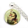 Handmade Vintage Frog Fairy Pendant Necklace Glass Cabochon Fashion Women Charm Jewelry Necklaces and Chains Female