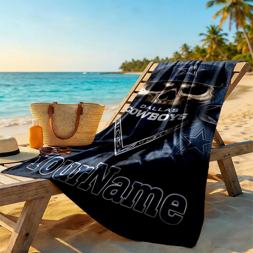 Dallas Customize Your Name Beach Towel Super Soft & Absorbent For Beach Bathroom Outdoor Swimming Pool Camping Picnic Yoga Diving Vacation Accessories