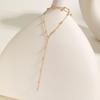 Minimalist Y-shaped Tassel Necklace for Women,Stainless Steel Bead-separated Chain Necklaces,Fashion Mother's Day Gift Jewelry