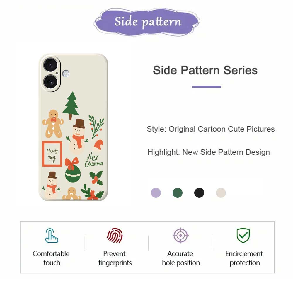 For iPhone 17 Case Christmas Snowman Pattern Printing Straight Edge TPU Phone Back Cover