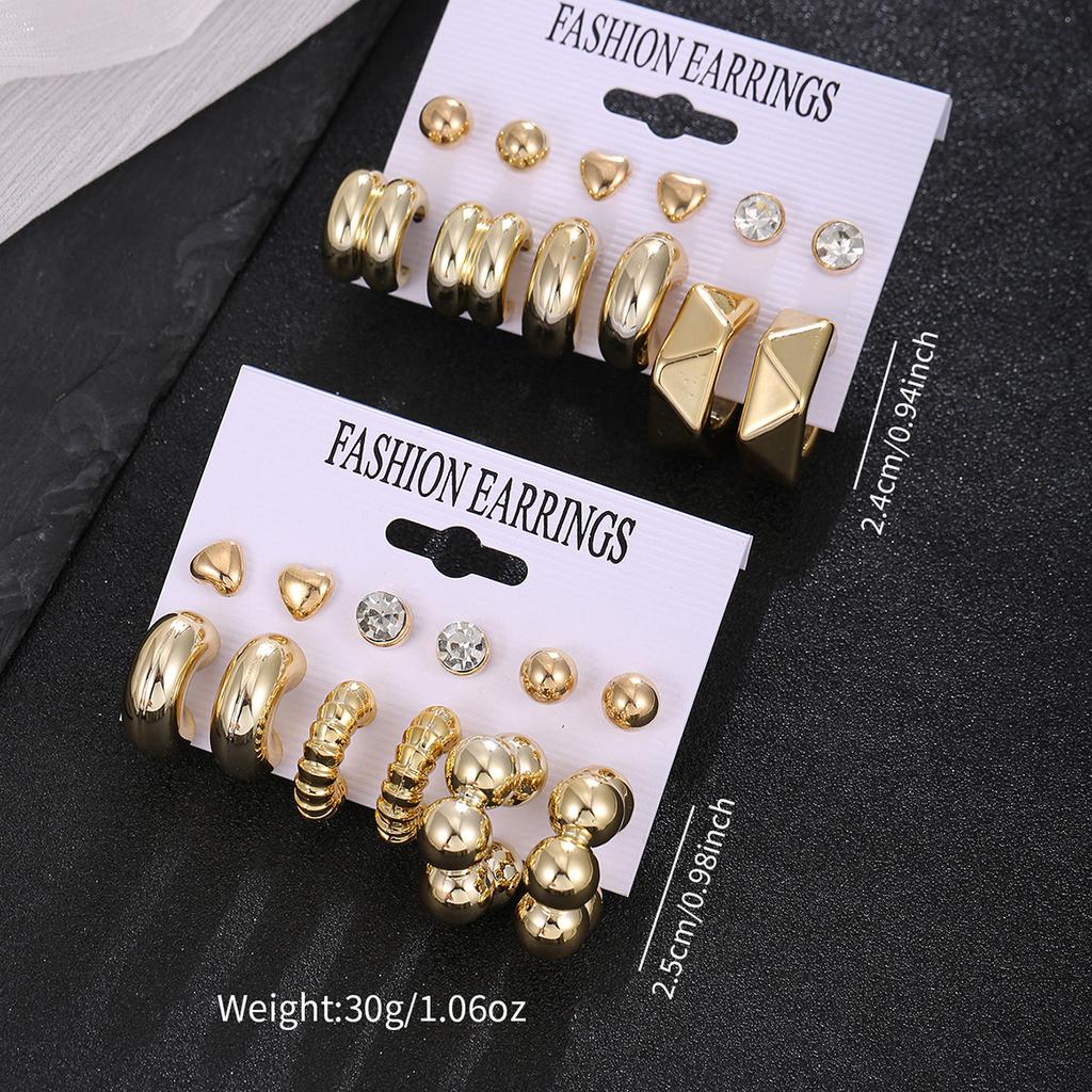 Hot-selling creative geometric ring earrings set personalized resin earrings