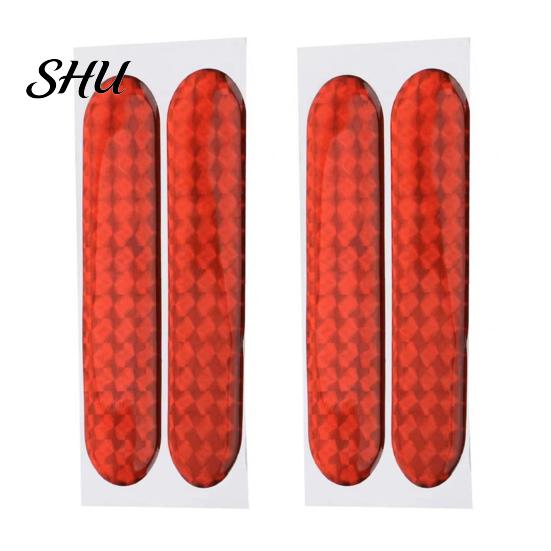 Easy To Apply Car Sticker 4Pcs/Set Reflective 3D Epoxy Self-adhesive Weather Resistant High Brightness Safety Warning Auto Door Decal Automobile