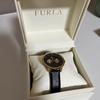 Used FURLA black gold analog watch