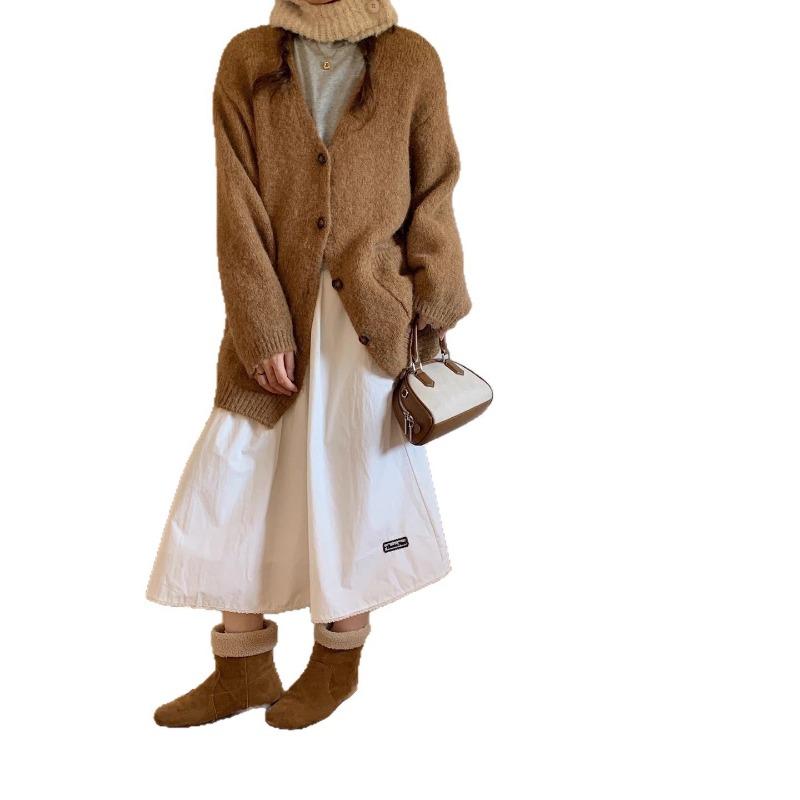 New Loose Lazy Style Large Size Casual Knitted Cardigan Versatile Basic Knitted Top Jacket Women