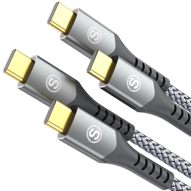 

Кабель USB Type C [3 м/2 шт.] Кабель Sweguard C-C [Совместимый с PD и QC3.2, быстрая зарядка 100 Вт] iPhone15 Pro Max, iPhone16 Max, MacBook Pro/Air iPad Pro,