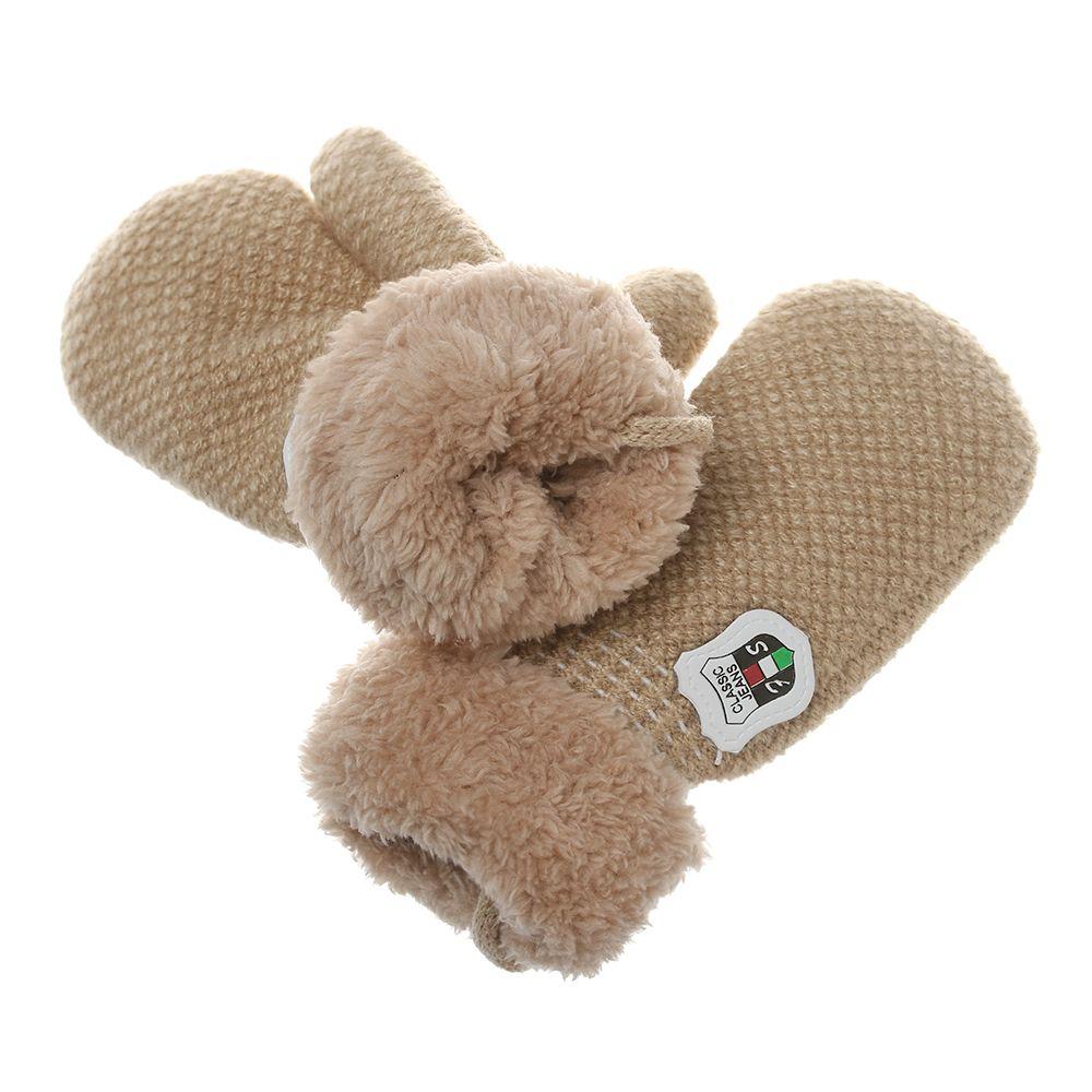 New Hot Cartoon Keep Finger Warm Lovely Kids Gloves Plus Velvet Knitting Mittens Thick