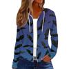 Women's Fashion Casual Zip Up Hooded Halloween Print Long Sleeve Sweatshirts Coat