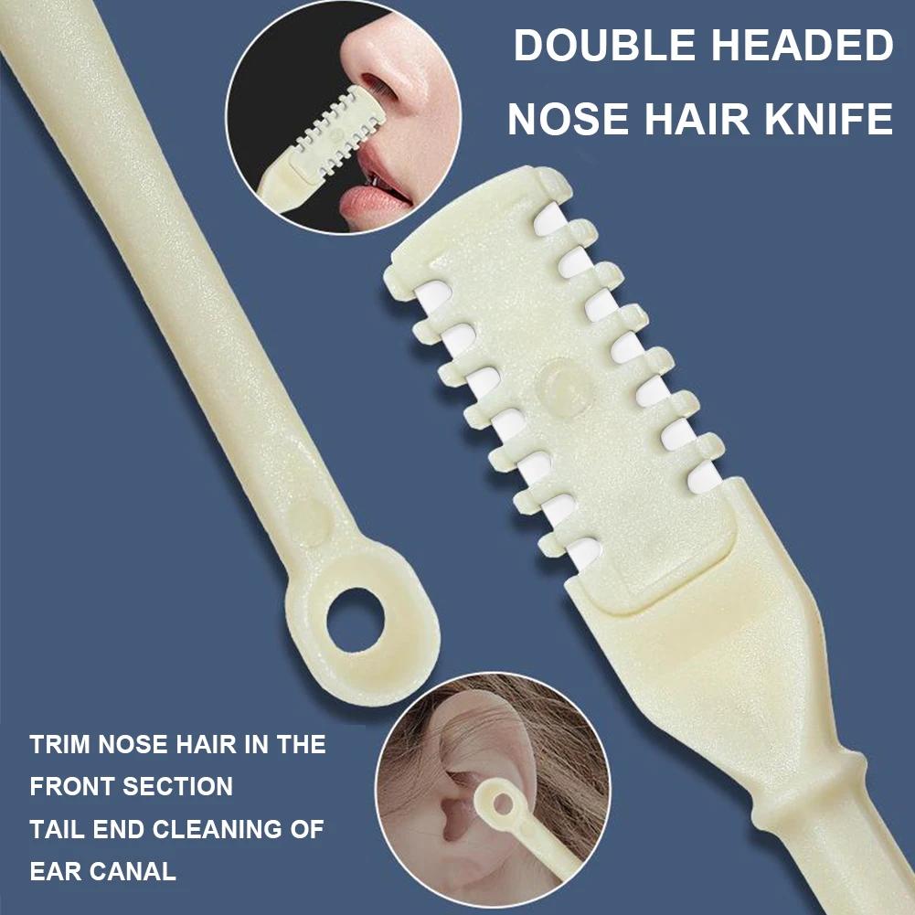 3pcs Double Nose Hair Scissors Nose Hair Trimmer Manual Nose Hair Removal Tool Double-sided Blade Hair Removal Accessories