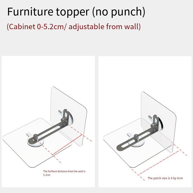 

1 шт., антидемпинговое устройство для фиксации шкафа, без пробивки, чтобы предотвратить антидемпинговое фиксатор книжной полки, обувной полки, шкафа, книжного шкафа, мебели