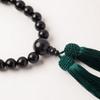 Men's Buddhist Prayer Beads for Funerals, Ebony with a Polished Finish, 25 Beads, with a Prayer Bead Case, Suitable for Funerals, Grave Visits,