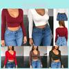 Modische Damen Casual Tanktop Crop Top Weste Bluse mit schmeichelhaftem U-Ausschnitt Design