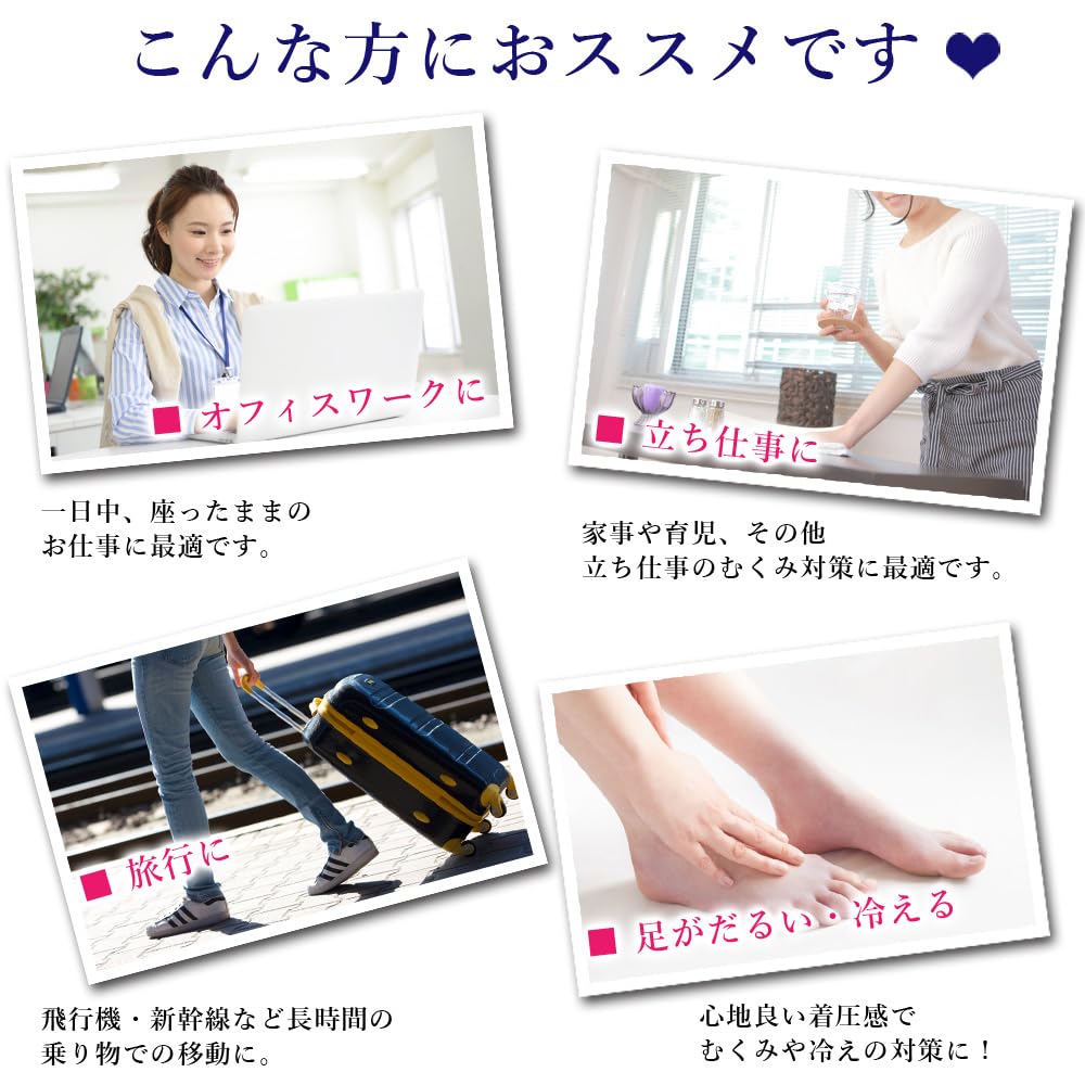 Cotton Compression High Made In Smooth Reduces Perfect for Standing and Students Women's Socks, Socks, Japan, Legs, Swelling, Work, Travel, Sports,