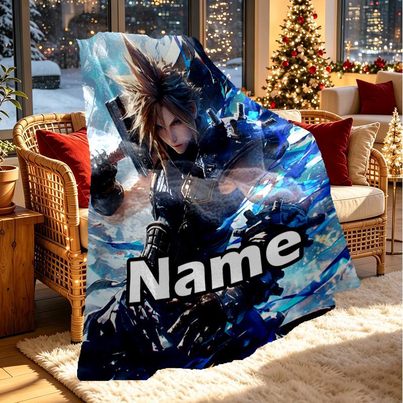 Custom Name Personalized Final Fantasy Print Blanket, Home Decor, Bedroom, Sofa, Camping, Couch, Gifts for Birthday ChristmasEnthusiasts