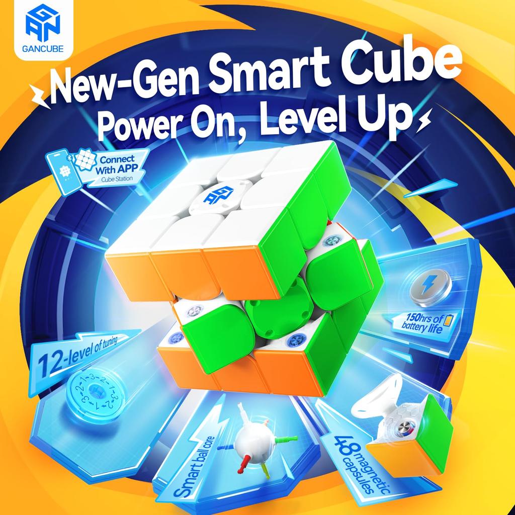 GAN 356 i Carry E Smart 3x3 Magnetic Cube for Authentic Product with Station App Smartphone Easy to Magic Cube for Magnetic Cube Puzzle for Kids and