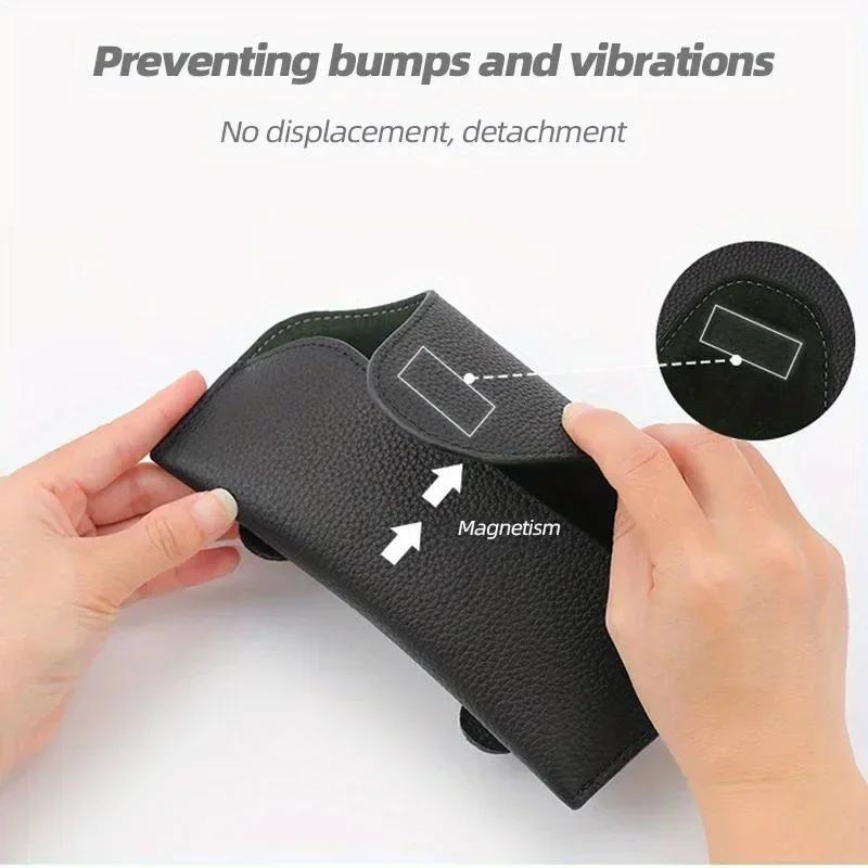 Sunglass Holder for Car Visor, Leather Car Glasses Holder Clip, Visor Accessories Eyeglasses Holder