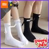 Xiaomi 1-10 Paar Magnetische Handhaltende Partner Socken Schwarz Weiß Mittelhoch Rutschfest Weich Atmungsaktiv Trendig Vielseitig für Damen Herren Geschenk