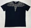 Unisex Shirt Cotton Oversize Large Size Marcelo Burlon Wing Graphic   Large Black Short Sleeve