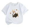 Kids Boys Girls Crew Neck Short Sleeve 100% Cotton T-Shirt, Cute Smiling Shiba Inu Dog in Hoodie Graphic Casual Soft Breathable Tee Top for Children D
