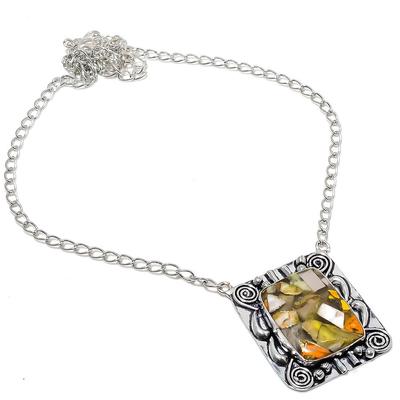 Natural Bumblebee Jasper Gemstone 925 Sterling Silver Gift Necklace 18" T4U13