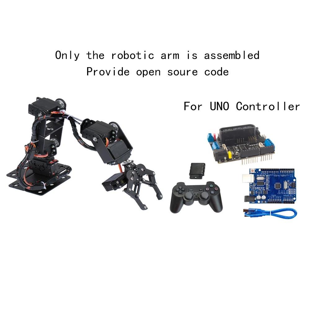 360 Degrees 6 DOF Robot Metal Alloy Mechanical Arm Claw Kit MG996R for Arduino Robotics Kit Educational Ps2 Programmable Toys