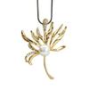One For Autumn And Winter, Two Pearl Leaf Sweater Chain Temperament Versatile Leaf Pearl Long Necklace Brooch
