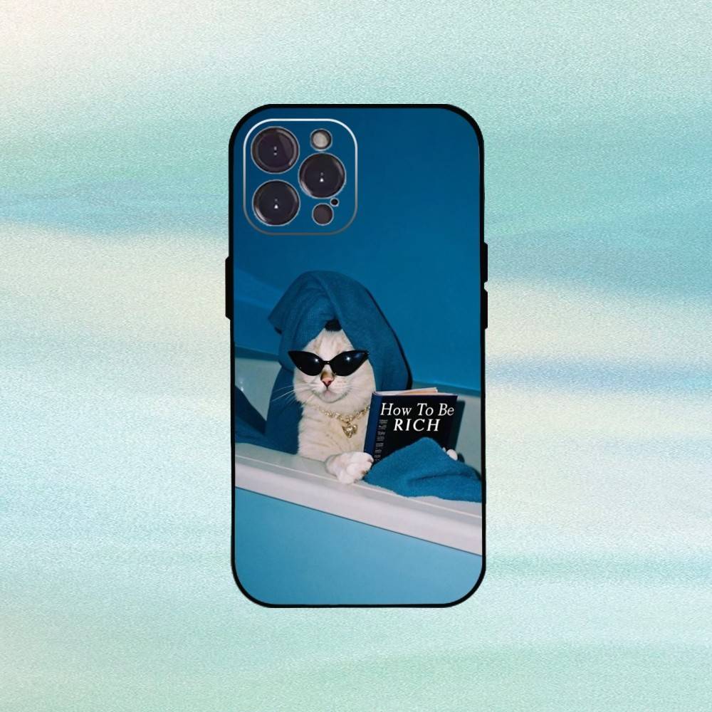 Cool Cat Cute Phone Case For iPhone17,16,15,14,13,12,Plus,Pro Max, 5G Others Soft Black Cover