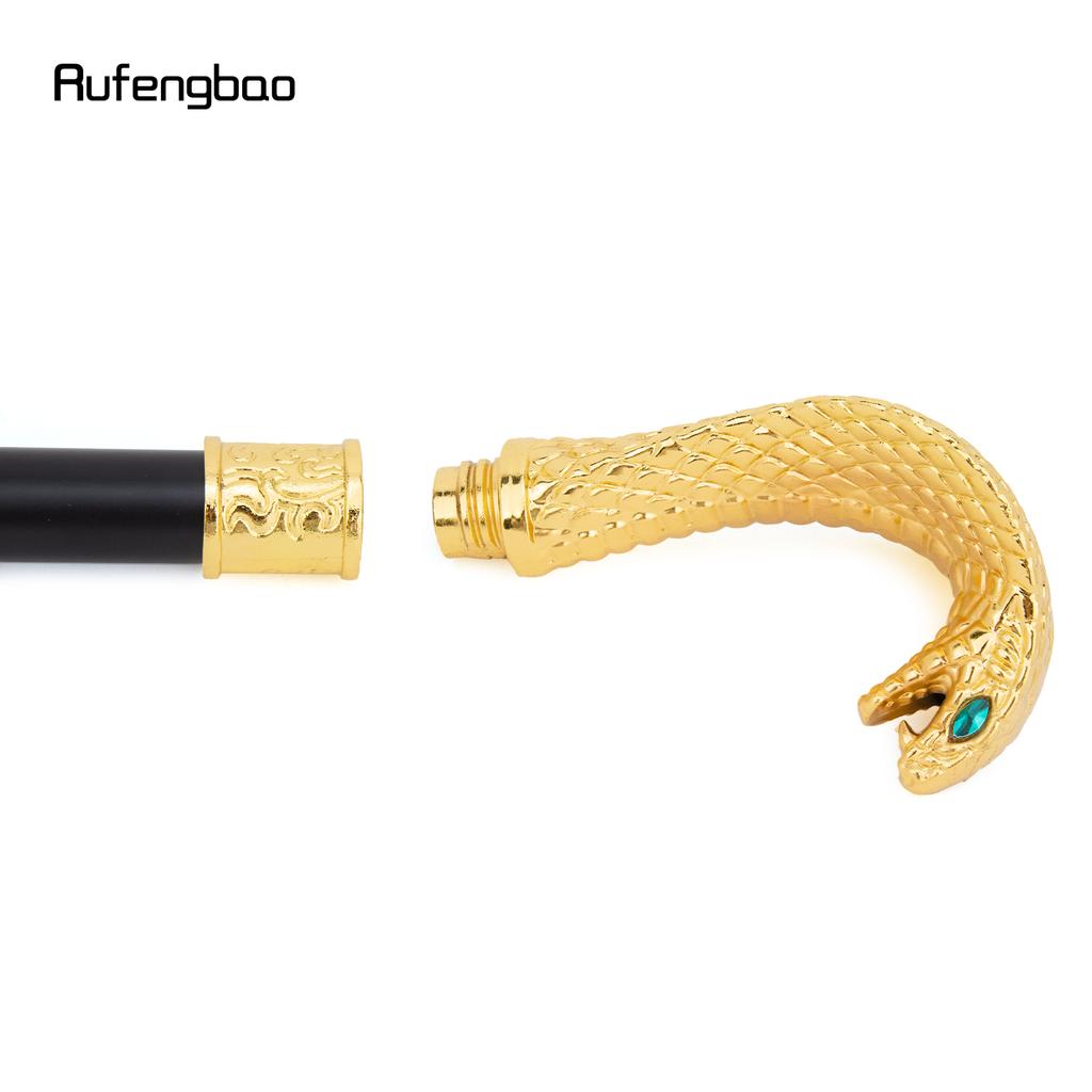 Goldener Luxus Kobra Schlangengriff Mode Gehstock für Party Dekoration Gehstock Eleganter Krummstab Knauf Gehstock 94cm