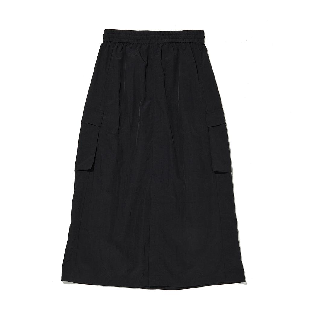 Intercrew Women'S Nylon Cargo Midi Skirt Black Ita2Sl54Abk