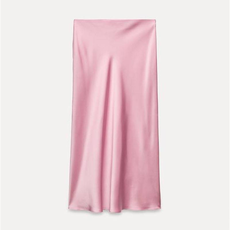 Eisiges Leinen Satin Bestickter A-Linien Minirock Mit Druckdesign Für Den Frühling