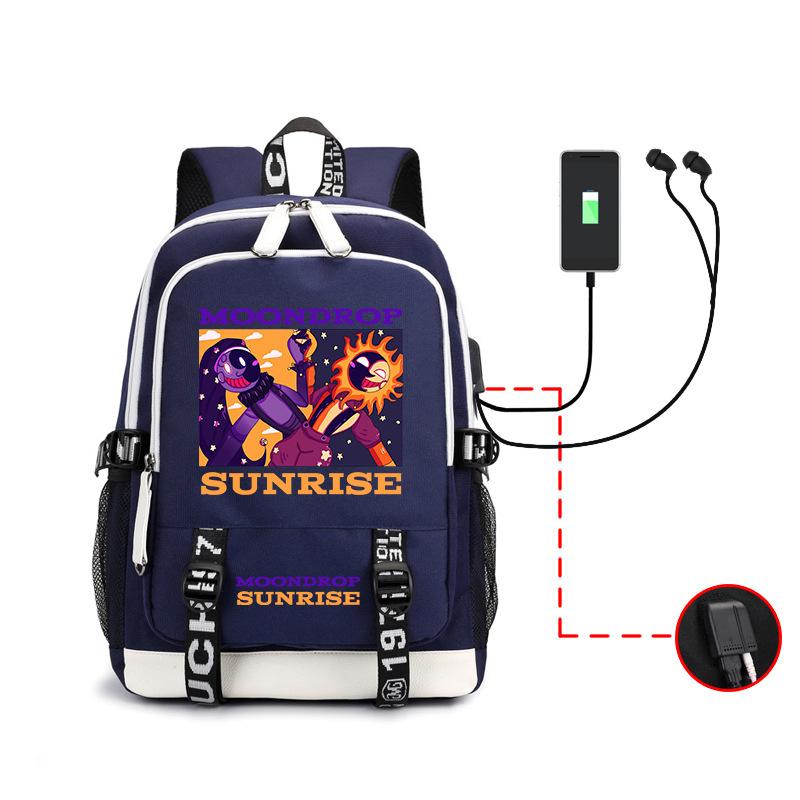 Sundrop Fnaf Peripheral Large Capacity Student School Bag Outdoor Backpack Usb Computer Bag