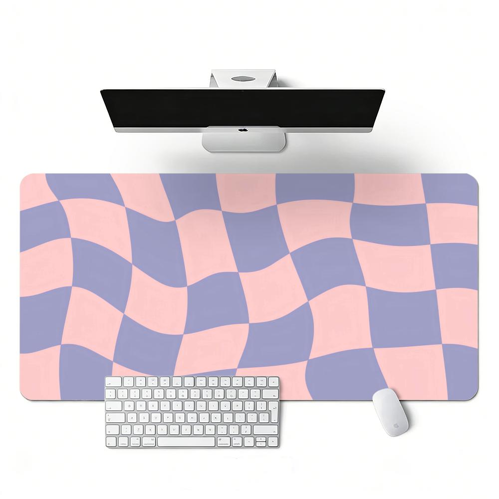 Colorful Checkered Pattern Large Gaming Mouse Pad XXL 90x40 Non-slip Rubber Keyboard Mats Computer Laptop Office Cute Desk Decor
