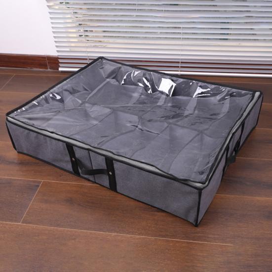 Schuh-Organizer für unter das Bett, transparente Abdeckung, großes Fassungsvermögen, Vliesstoff, platzsparender Schuhbehälter für unter das Bett für das Schlafzimmer