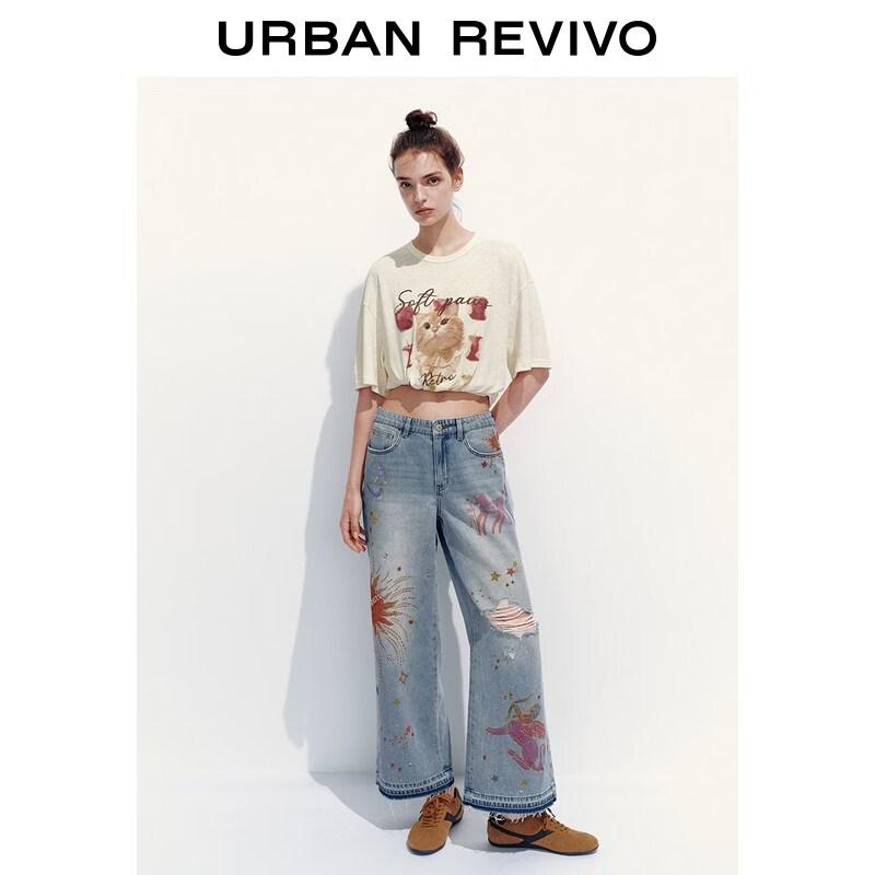 UR2026 Women s Casual Cat Print T-Shirt XS розовый белый