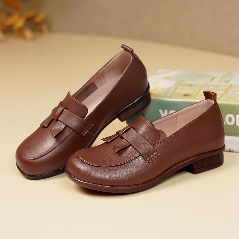 Fashion AIYUQI Loafers Women 2025 Spring New Genuine Leather British Style Women Shoes Slip-on Lazy Beanie Shoes Women