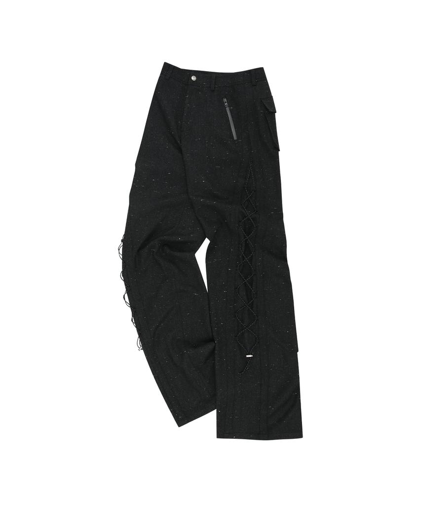 ADSB ANDERSSON BELL Knap Wool Lace-Up Wide Pants Apa769W(Black)
